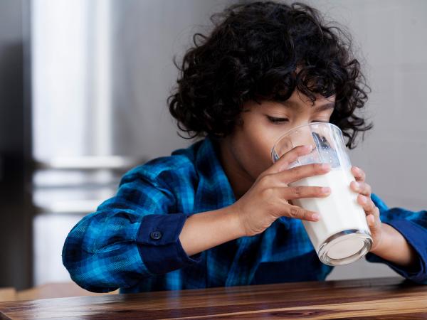 Boy drinking milk