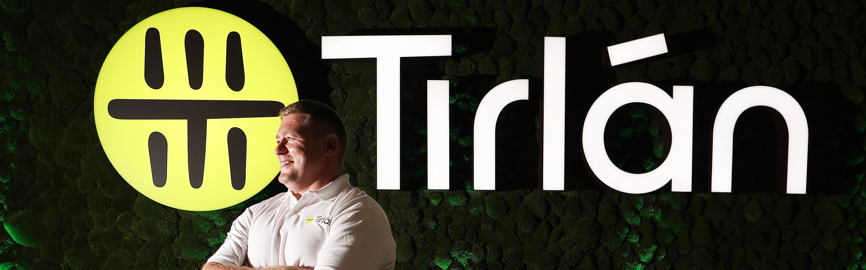 tadgh furlong beside the new glanbia ireland logo tirlan