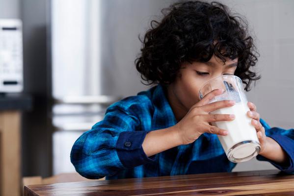 Boy drinking milk
